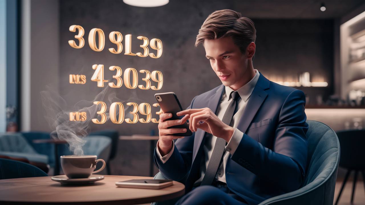 мужчина в ресторане сидит за чашкой кофе в костюме и в телефоне решает бизнес вопросы